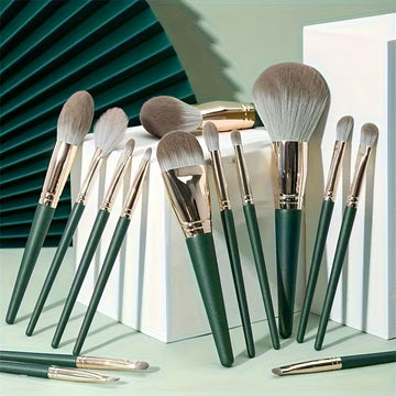 14-Piece Makeup Brush Set, Soft Nylon Bristles, Foundation Brush, Eyeshadow Brush Multi-Function Makeup Brush Travel Set