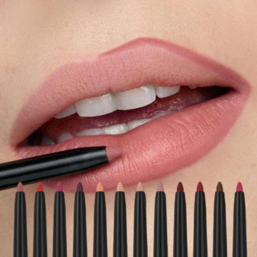 Lip Liner Pen Long-Lasting, Waterproof Sweatproof, Easy Coloring Non-fading Color Rendering Lip Gloss Set Beauty Makeup