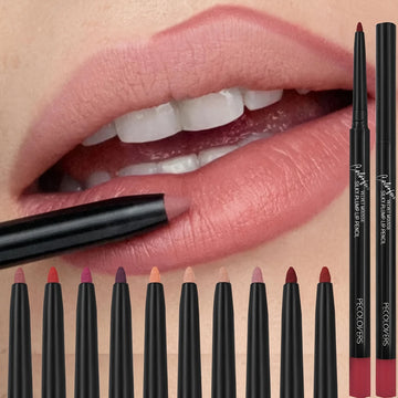 1PC Nude Brown Lip Liner Pencil 12 Color Red Contour Tint Labial Makeup Waterproof Matte Lipstick Pen Lip Contouring Cosmetic